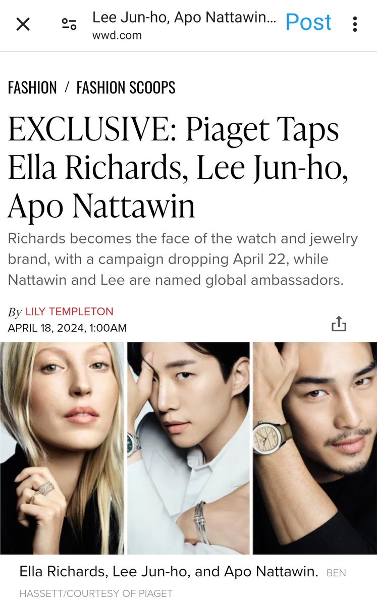 mileapo_fc_ec's tweet photo. Congratulations Apo ,Global  Ambassador for Piaget .We are so proud of you ☺️🎉💛
#PiagetxApo 
#ApoNattawin @Nnattawin1 #PiagetSociety
#Piaget150 

🔗https://t.co/f2yJbS0v5H https://t.co/ClIE74WwxW