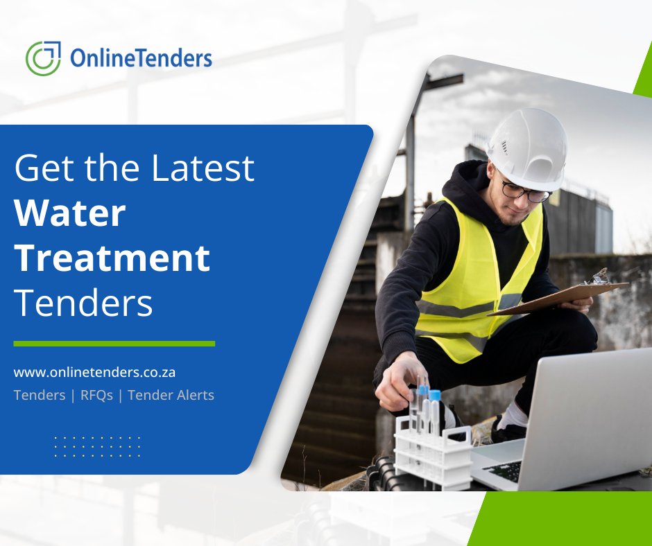 New Water Treatment Tenders and Business Opportunities:
- Completion of the Rouxville Water Treatment Works.

#watertreatment #dailytenderalerts #tenders #onlinetenders

Visit the OnlineTenders website to find the latest water treatment tenders:
onlinetenders.co.za/tenders/south-…