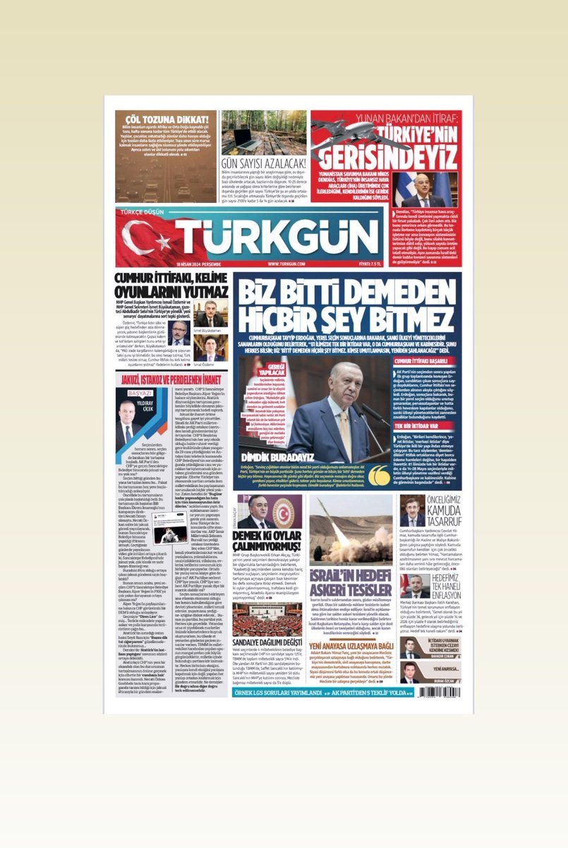 Gazetemizin 18 Nisan 2024 Perşembe baskısını inceleyebilirsiniz... #Türkgün #turkgungazetesi #Gebze
