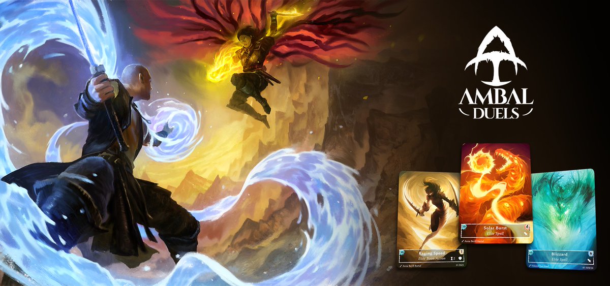 PlayAmbal's tweet photo. Ambal Duels is a novel blend of strategy card gaming and RPG elements.

📜 Learn Skills, Master Schools
⚔️ No Creatures or Card Packs
📕 Unique High-Fantasy Lore (Lorebook 1 out)

Help us by spreading the word and following the KS page: https://t.co/uk1AXc2jzG https://t.co/PKqX9iZfQJ