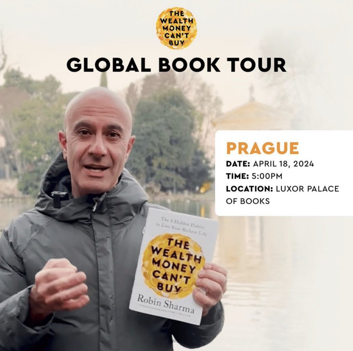 I’m coming to Prague on April 18th to Luxor Palace of Books, as part of my global book tour. Here are all the details: Prague Date: April 18, 2024 Time: 5:00pm Location: Luxor Palace of Books, Václavské nám. 820/41, 110 00 Nové Město, Praha