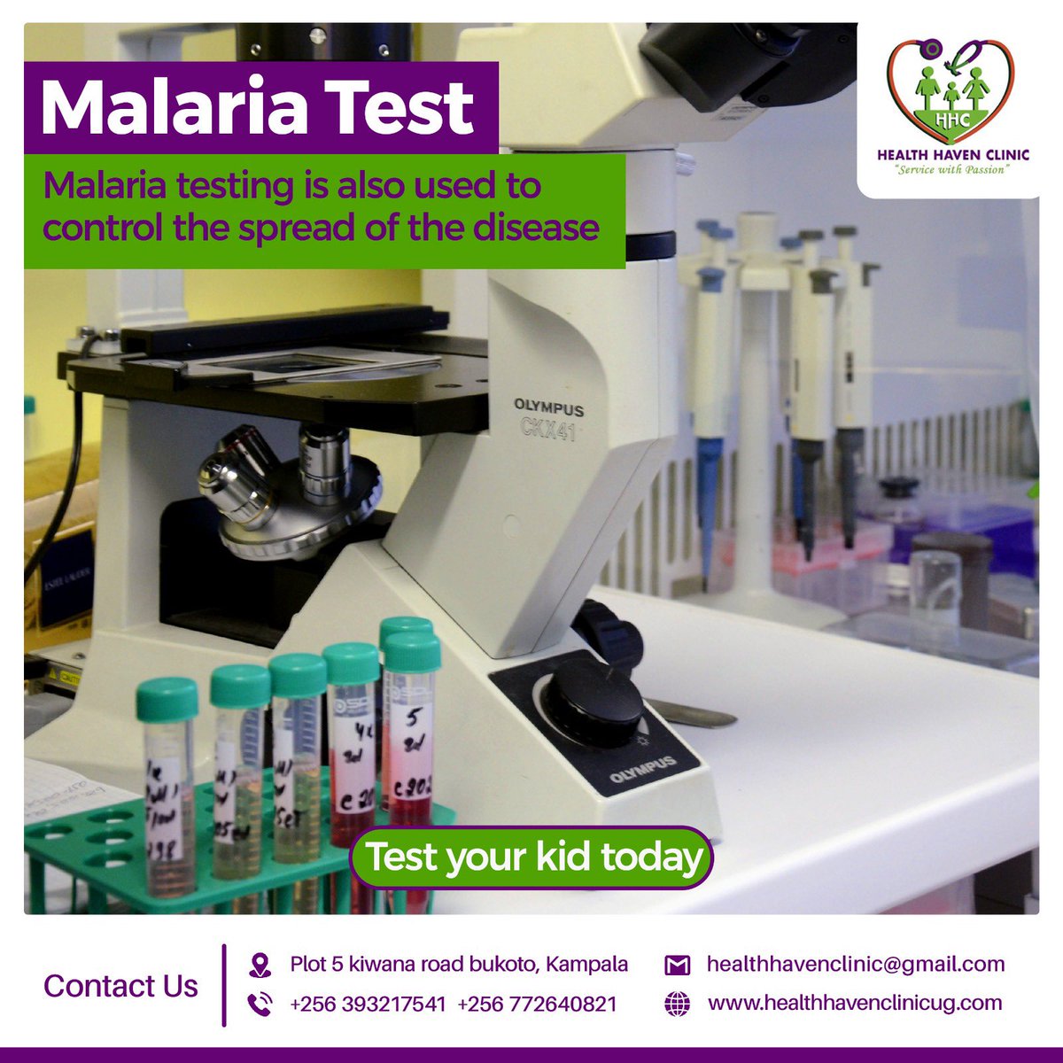April is all about raising awareness on #Malaria! Don't take chances with your child's health. Bring them to Health Haven Clinic for a quick and easy malaria test today. Let's keep our little ones safe and healthy. #HealthHavenClinicUg