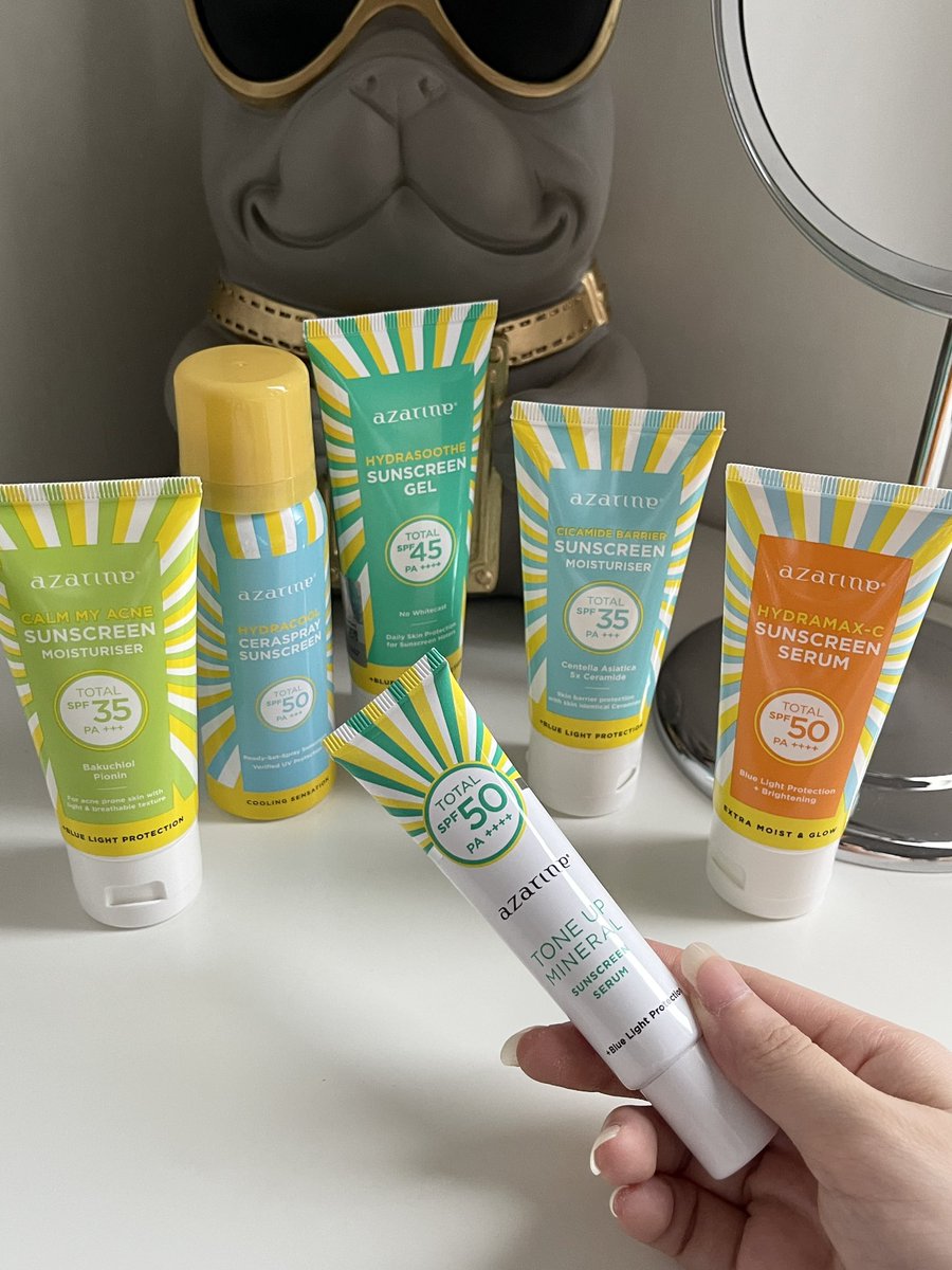 leyareen's tweet photo. “sunscreen azarine banyak banget sampe bingung mau beli mana 🤔”

aku kupas tuntas di thread ini ya, kira-kira kamu lebih cocok pakai yang mana 👌🏻

a thread. #racuninsunscreen #racuninskincare https://t.co/czjUZtw41y