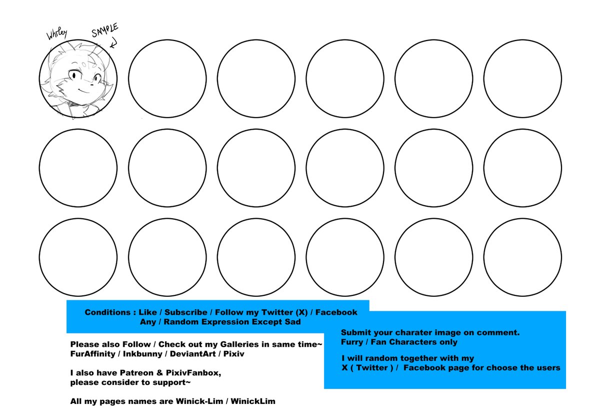 Another Round for ya~

18 slots Sketch Free Avatar Raffle giveaway~

Join condition : Furry only, Like, Share, Follow &amp; comment with your character image~  

Valid until I say "time out" at the comment~  Thank you everyone and Good luck~