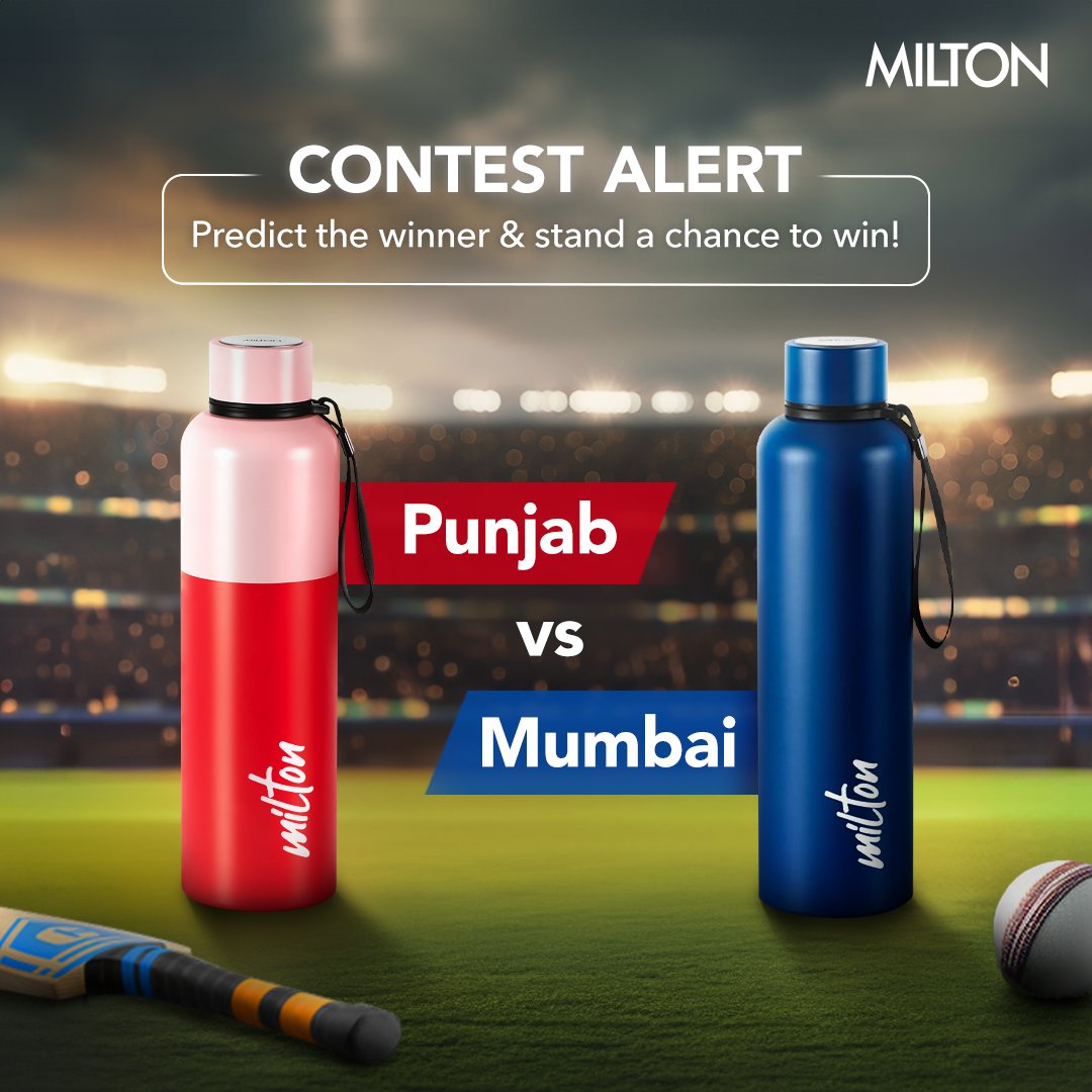 Think you’re a cricket wiz? Put your cricket instincts to the test with the #SupportYourSquad contest! Make the right prediction and stand a chance to win vouchers!🥳🤩

#Milton #MiltonHomewares #MiltonColoredBottles #ContestAlert #IPL2024