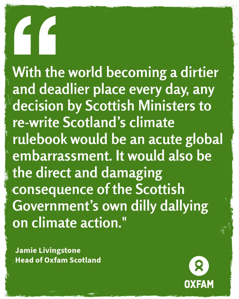 Lots of news this morning that @scotgov is set to ditch a key emissions reduction target thanks to a lack of investment and lack of action. That's got to change. We can't risk a race to the bottom on global climate action 🔽 bit.ly/448leRV