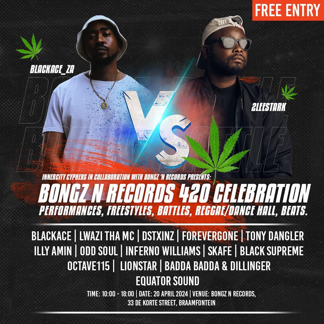 BlackAce_za's tweet photo. This Saturday we at Bongz n Records 420 Celebration in Braam, it's all about music and Mary Jane and we got a battle center stage π€π€π€
@2leestark shout out for accepting the challenge, at the end of the day it's all about HIP HOP
#NeverReady #HipHop https://t.co/6duIH78WMt