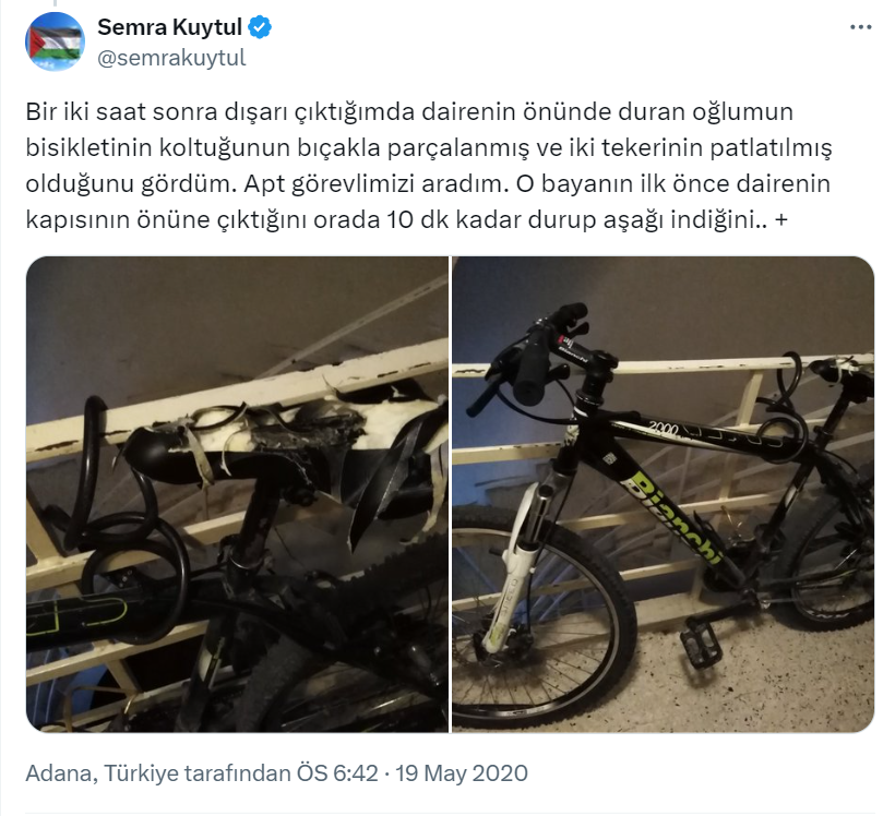 Furkan__Durusu's tweet photo. 1⃣ 19 Mayıs 2020 tarihinde Alparslan Kuytul Hocaefendi'nin oğlu Muhammed'in bisikletini bıçakladı. https://t.co/cJxA5Kh6UH