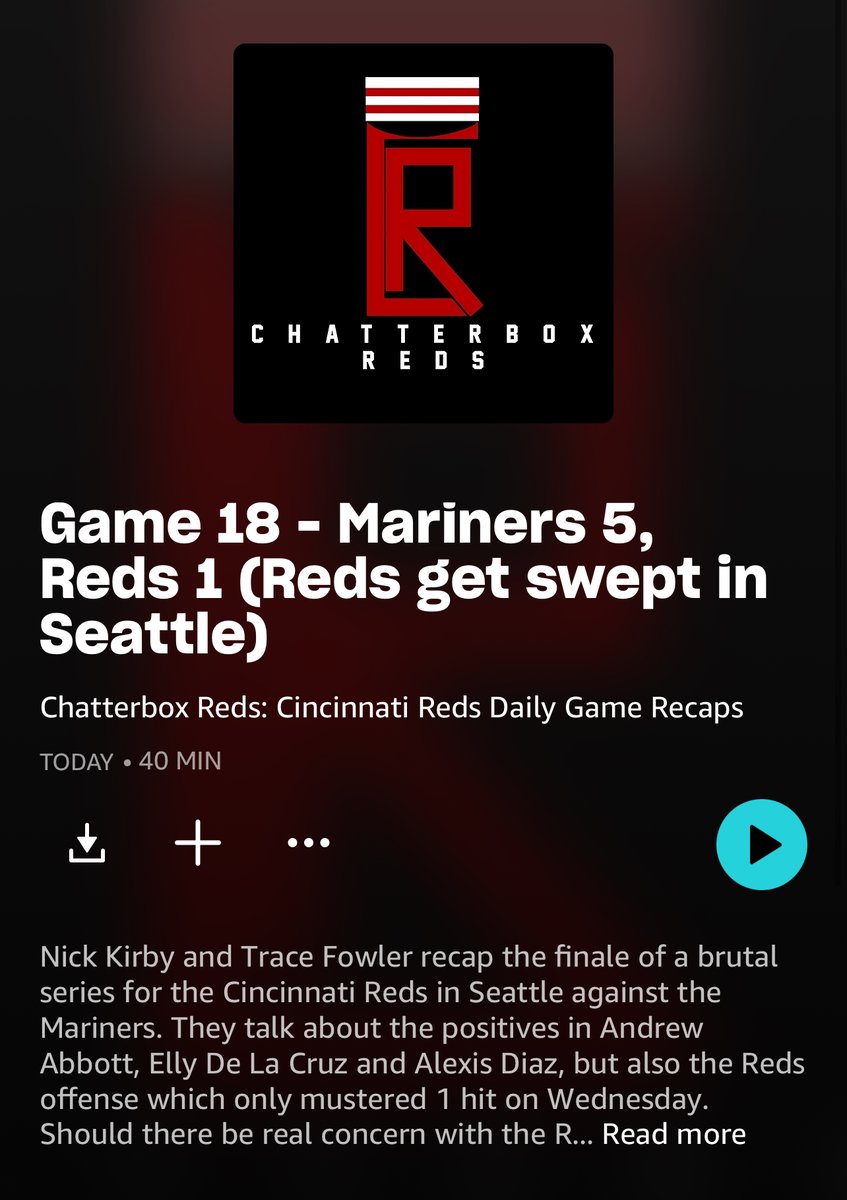 Today's Chatterbox Reds: -Good pitching from the Mariners....or real concern for the Reds offense? -Andrew Abbott helping lead strength of Reds team for long haul in 2024: pitching -Elly is amazing -Reds MiLB Recap 🎧: 'Chatterbox Reds' anywhere you listen to podcasts