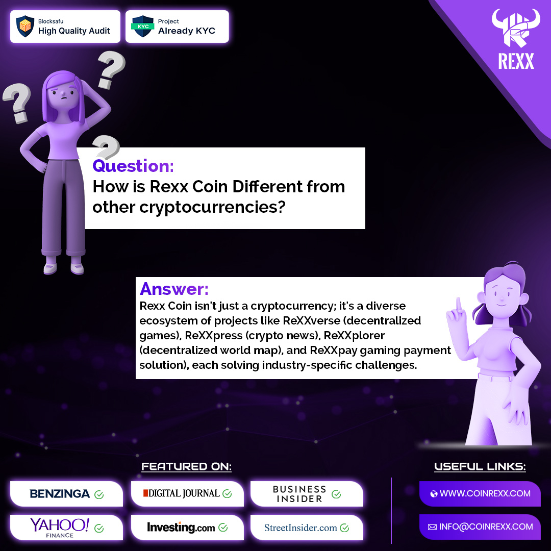 RexxCoin's tweet photo. How is #Rexx Coin Different from other #cryptocurrencies?
๐ Don't miss out on the Opportunity to be part of Something Bigger.
๐ Invest in REXX Coin Today!" https://t.co/g17lxTkHV4
.
#CryptoInvestment #RexxCoin #investing #investment #bitcoins #money #invest #investor #cryptoinvestor #cryptomarket #finance #cryptoworld #altcoins #cryptolife #cryptoexchange #blockchaintechnology #altcoin