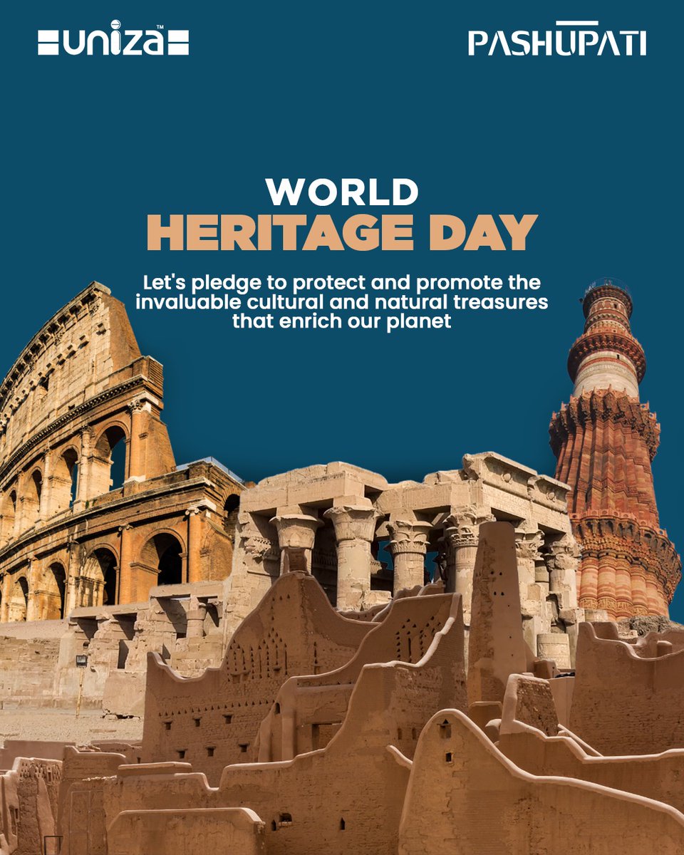 Let's unite in a pledge to safeguard and celebrate the priceless cultural and natural wonders that grace our planet, ensuring their preservation and promotion for the benefit of all humanity.

#Worldheritageday #Worldheritageday2024 #Heritageday  #UnizaLifecare #Uniza #UnizaGroup