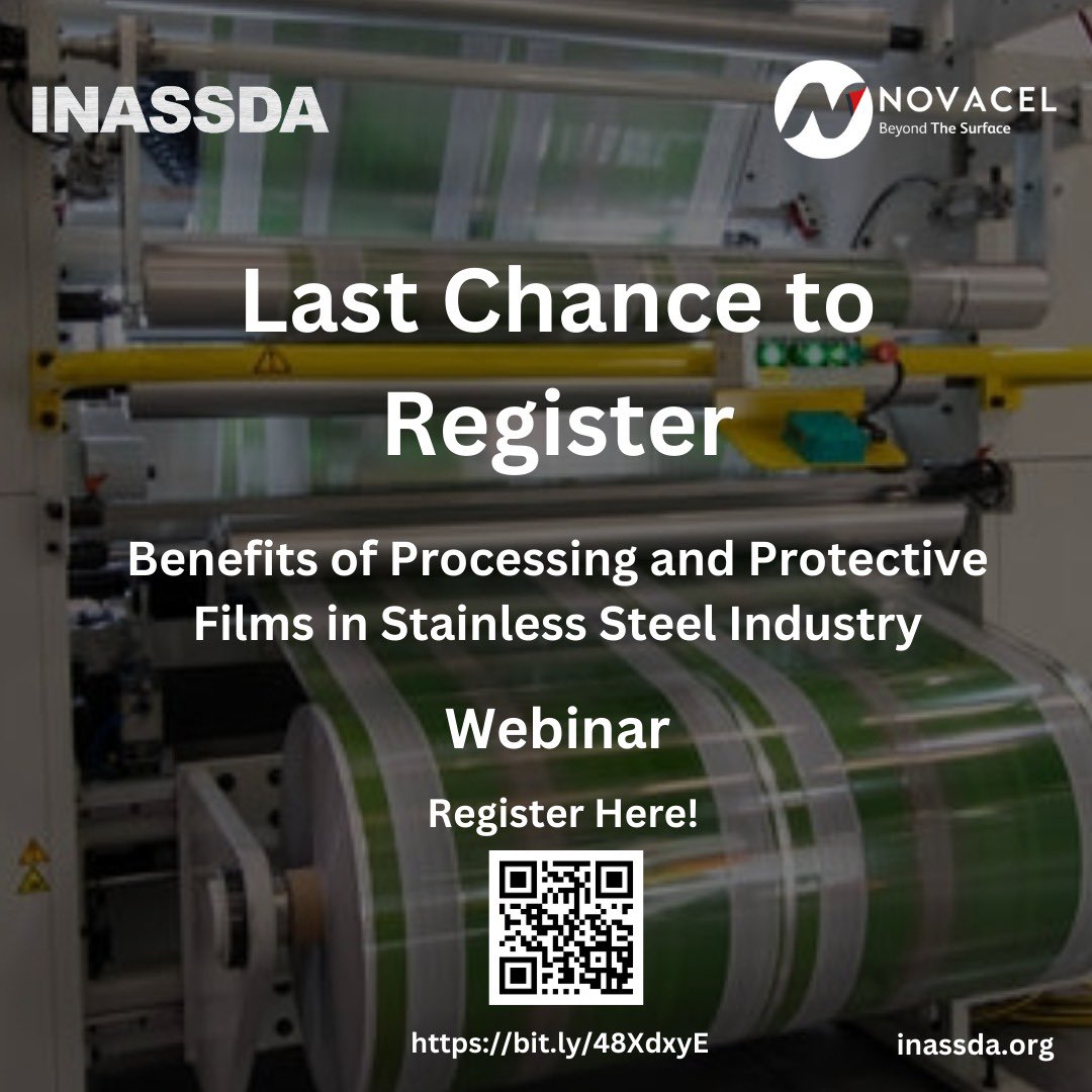 inassda's tweet image. Final opportunity to enroll! The registration form will be closing very soon. If you haven’t signed up yet, now’s your last chance! Access the registration link at bit.ly/48XdxyE

#INASSDA #Novacel #ProtectiveFilms #Webinar #StainlessSteelIndonesia #StainlessSteel.