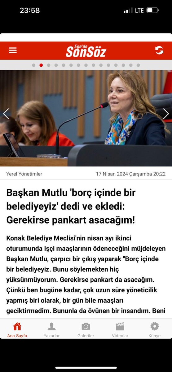 #SONDAKİKA 30 yıl CHP’li başkanlar tarafından yönetilen Konak’ın yeni CHP’li Başkanı:Borç içinde bir belediyeyiz.Gerekirse Pankart asacağım. İstanbul'da Beşiktaş,Maltepe,Kartal belediyeleri maaşları ödeyemiyor. CHP belediyeleri iflasın eşiğinde. #Biz_Bitti_Demeden_Bitmez #Kayyum