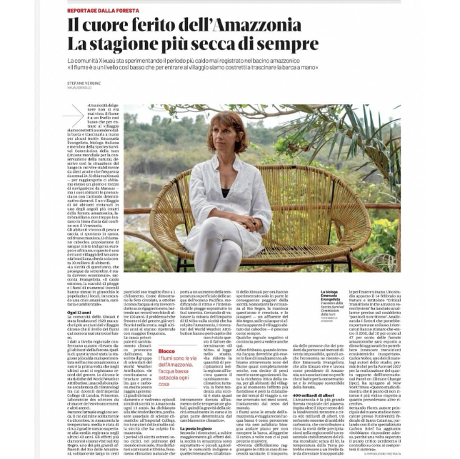 AmazoniaETS's tweet photo. 📷 Emanuela Evangelista intervistata da @StefanoVergine per la rivista @DomaniGiornale, riguardo i cambiamenti climatici nella #ForestaAmazzonica.
📷 Leggi l’intervista integrale: https://t.co/QrM2de9RDS https://t.co/4lBCN4seUI