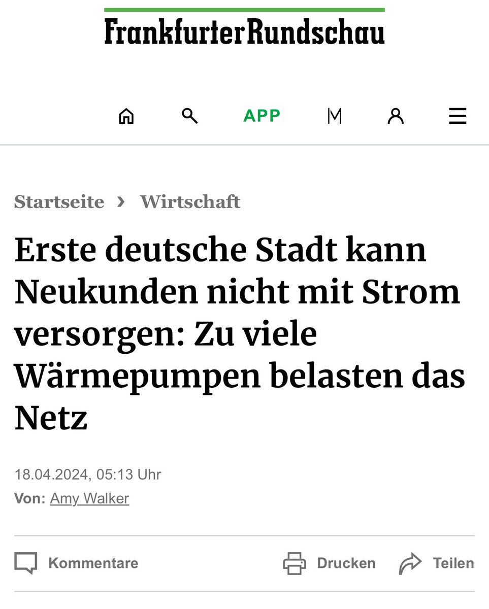 🤣😂 war ja zu erwarten und voraus gesagt. Mal davon abgesehen, dass das erst der Anfang ist und nur die Spitze des Eisberges, wollen die grünen ideologischen Spinner das nicht wahr haben, aber wer weis welcher Strom jetzt das Netz verstopft🤣😂