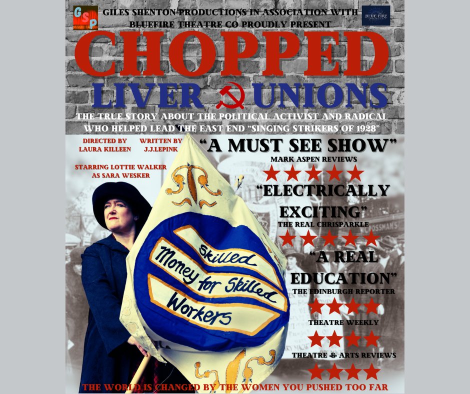 Chopped Liver & Unions marches into the West Country.  We'll be fighting for our rights and having a bit of a knees up at @PenleeTheatre on 19 June and @CygnetTheatreUK on 21 June.  Come join us!

#theatre #openairtheatre #fashionhistory #workingclasshistory #womenshistory