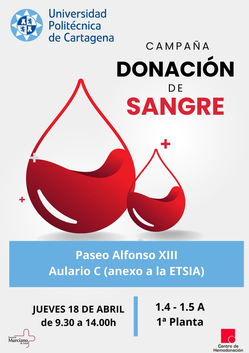 ¡DONACIONES! 🩸 Seguimos con la campaña de #Donacióndesangre en @UPCToficial 'Campus Alfonso XIII' Hoy os esperamos para #DonarSangre y  #regalarvidas 🩷
Os esperamos a todos 🙏
@caminosyminas
@casadestupct
@CEUPCT
@etsiaupct