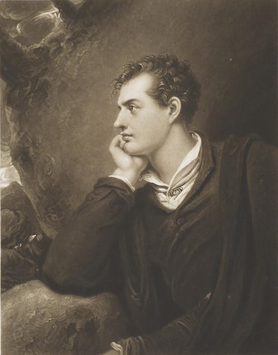 'There is a pleasure in the pathless woods, There is a rapture on the lonely shore, There is society, where none intrudes, By the deep Sea, and music in its roar: I love not Man the less, but Nature more' Lord Byron, 1788-1824 mezzotint by Charles Turner