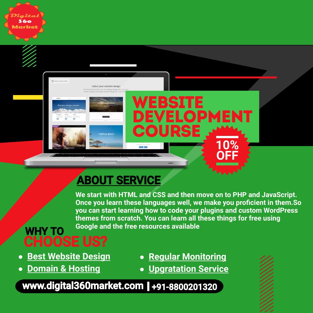 If you are looking for the best WordPress developer course in Dwarka, Delhi then you must visit Digital360market Institute. 

contact us:
Call: +91-8800201320
Email: info@digital360market.com
Address:  Sector 6 Dwarka, 110075
#digital360marketing #websitedesign #websites  #seo