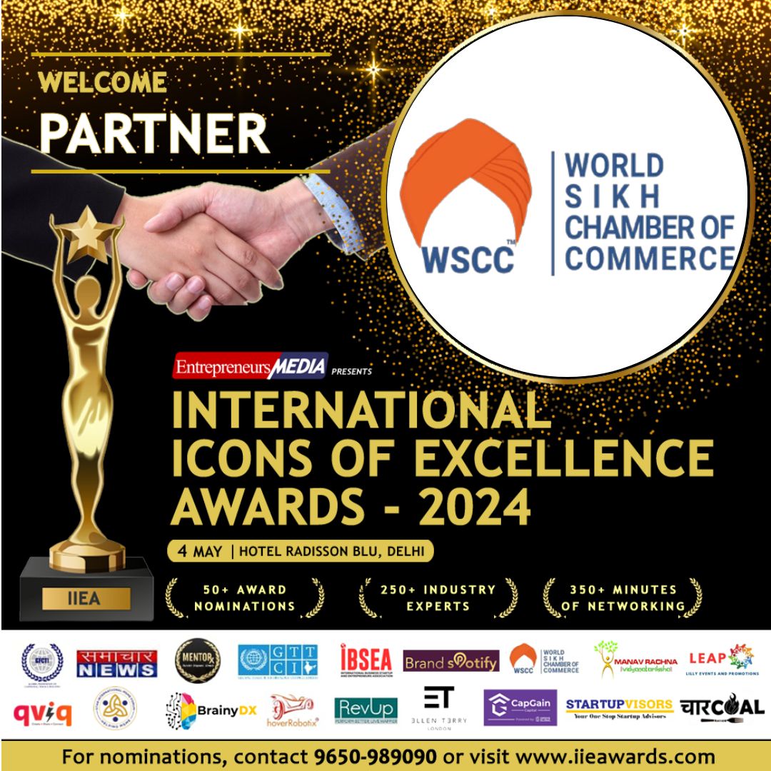 WSCC is proud to associate with Entrepreneurs Media for this great event

#worldwidebusiness #skillenhancement #entrepreneur #business #ceo #chamberofcommerce #ficci #phd  #sikh #wscc #wbn #tiger
#motivation #motivationalspeech #sikhcommunity #networking  #foundation