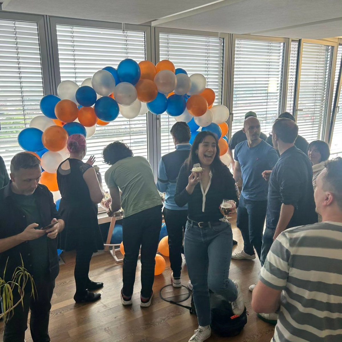 TwinHarbourInt's tweet photo. Today we celebrated a major milestone achievement from one of our game teams. 💙🧡 The dedication and passion from everyone is just contagious. 🎉 https://t.co/6RcJBsyrUH