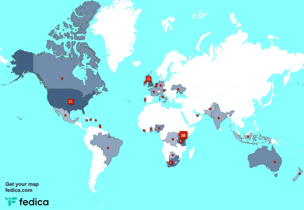 I have 7 new followers from South Africa, and more last week. See fedica.com/!dawimwi