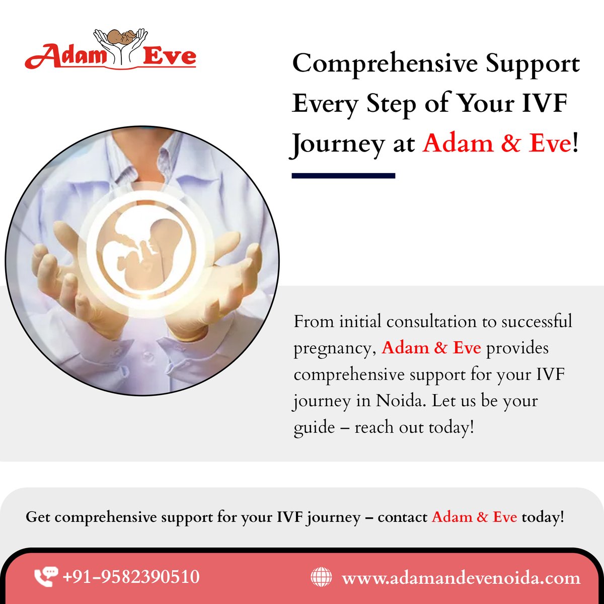 Building your family starts here. #AdamandEveNoida provides comprehensive IVF solutions in a supportive environment. Let's create a miracle together. 
𝗕𝗼𝗼𝗸 𝗬𝗼𝘂𝗿 𝗙𝗶𝗿𝘀𝘁 𝗙𝗿𝗲𝗲 𝗔𝗽𝗽𝗼𝗶𝗻𝘁𝗺𝗲𝗻𝘁
𝗖𝗮𝗹𝗹 +𝟵𝟭-𝟳𝟲𝟲𝟵𝟴𝟬𝟱𝟲𝟬𝟬
#IVFSuccess #NoidaFertility