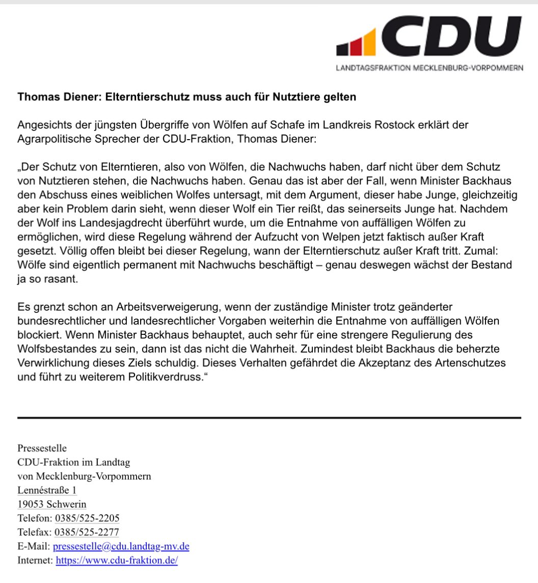 thomasdiener's tweet photo. #wolf #wolfsalarm #cdumv #cdufraktionmv #cdu #mv #ländlicherraum #jagd #tierhaltung #landwirtschaft #landzumleben #wirdnichtbesser #schaf https://t.co/Jso9JMUTPS