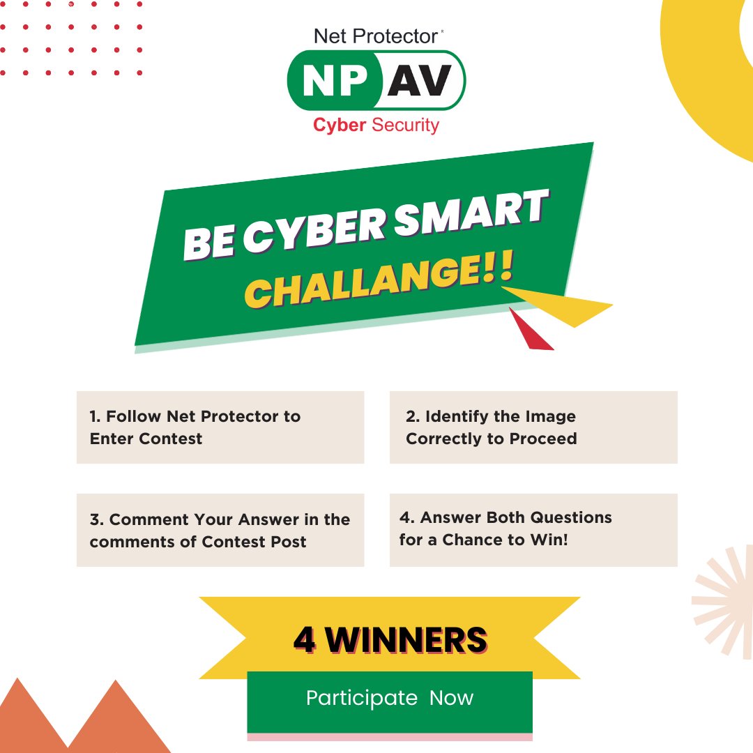 Join the BeCyberSmart Challenge: spot & analyze our image posts from 20th-21st April, comment your answers, follow Net Protector on Twitter, and get a chance to win exciting gifts. #NetProtector #BeCyberSmartChallenge