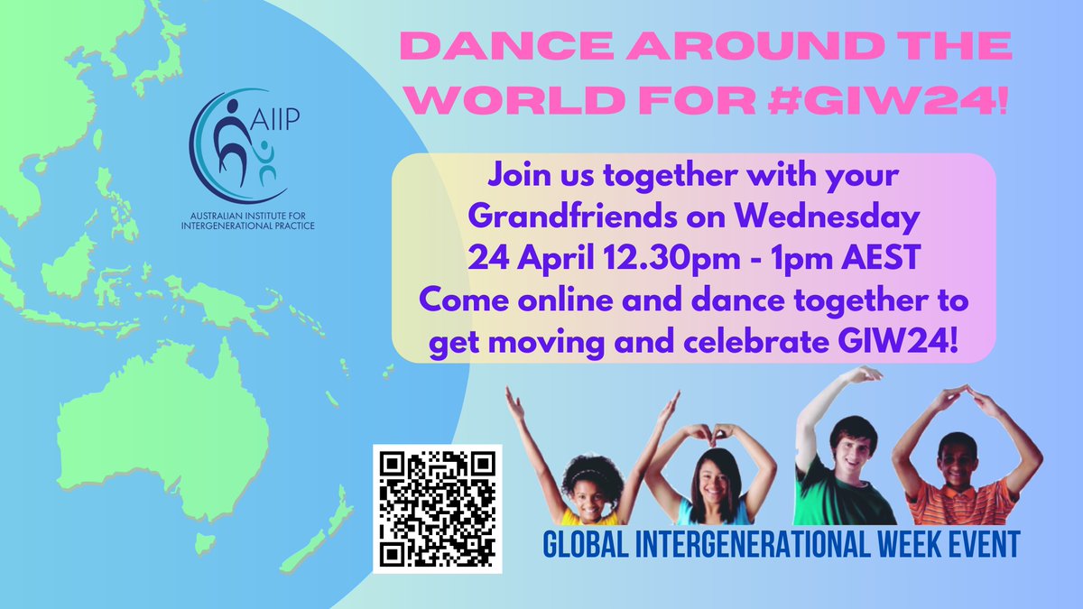 Just over a week to go until Global Intergenerational Week celebrations kick off on 24 - 30 April, check out our #GIW page and see how you can join in! See all activities are available for the asking. Find out more herehttps://aiip.net.au/global-intergenerational-week-2024/