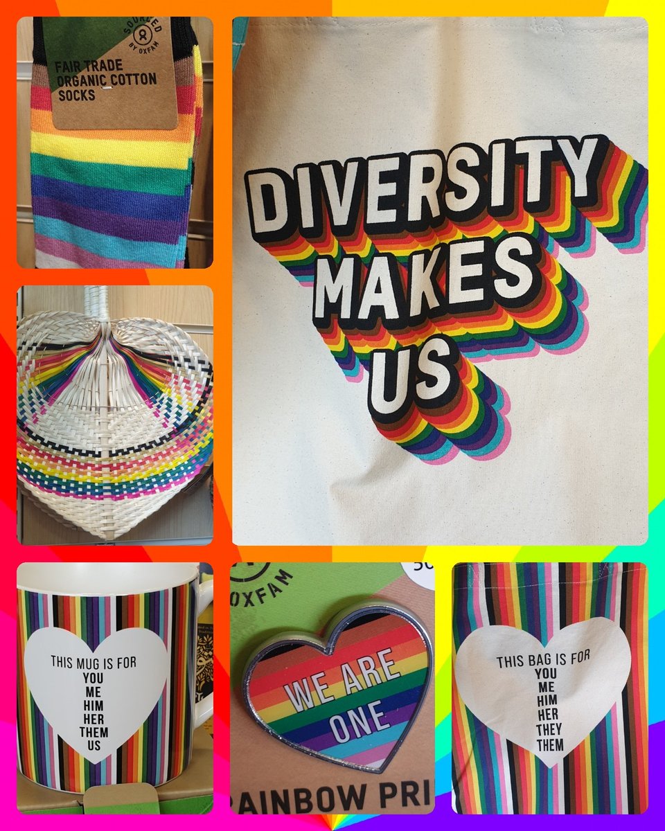 Get ready for #PrideMonth in June! Our #SourcedByOxfam #Pride range includes mugs, reusable shopping bags, socks, pin badges & a fabulous fan (Let's hope for 🌞) Proceeds from the sale of this range will go towards our work with LGBTQIA+ communities around the world #Pride2024🌈