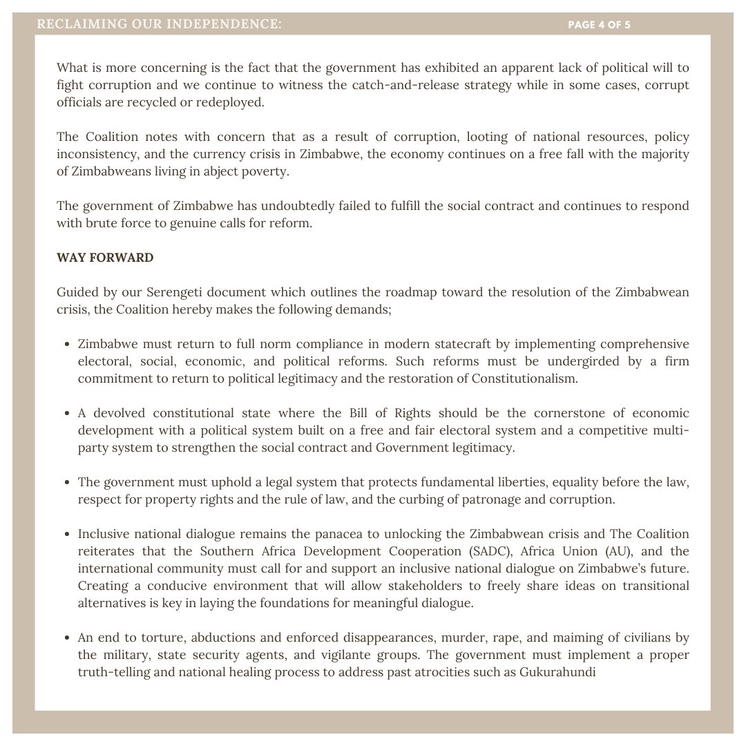 As Zimbabwe marks 44 years of Independence, the State and ruling party have strayed from the values of the liberation struggle, leaving us with little to celebrate and a lot to fight for. Read through our statement. #Zimbabweat44