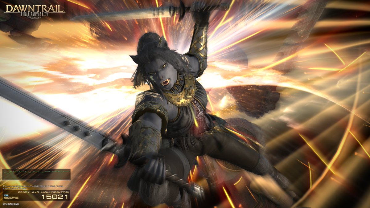 Jackspick0's tweet photo. @FF_XIV_EN Character Name: Bakura Tachikake 
Home World: Atomos 
Prize: Modern Aesthetics – Strife
#FFXIVSweepstakes #DawntrailBenchmark https://t.co/3HhPyYXydK