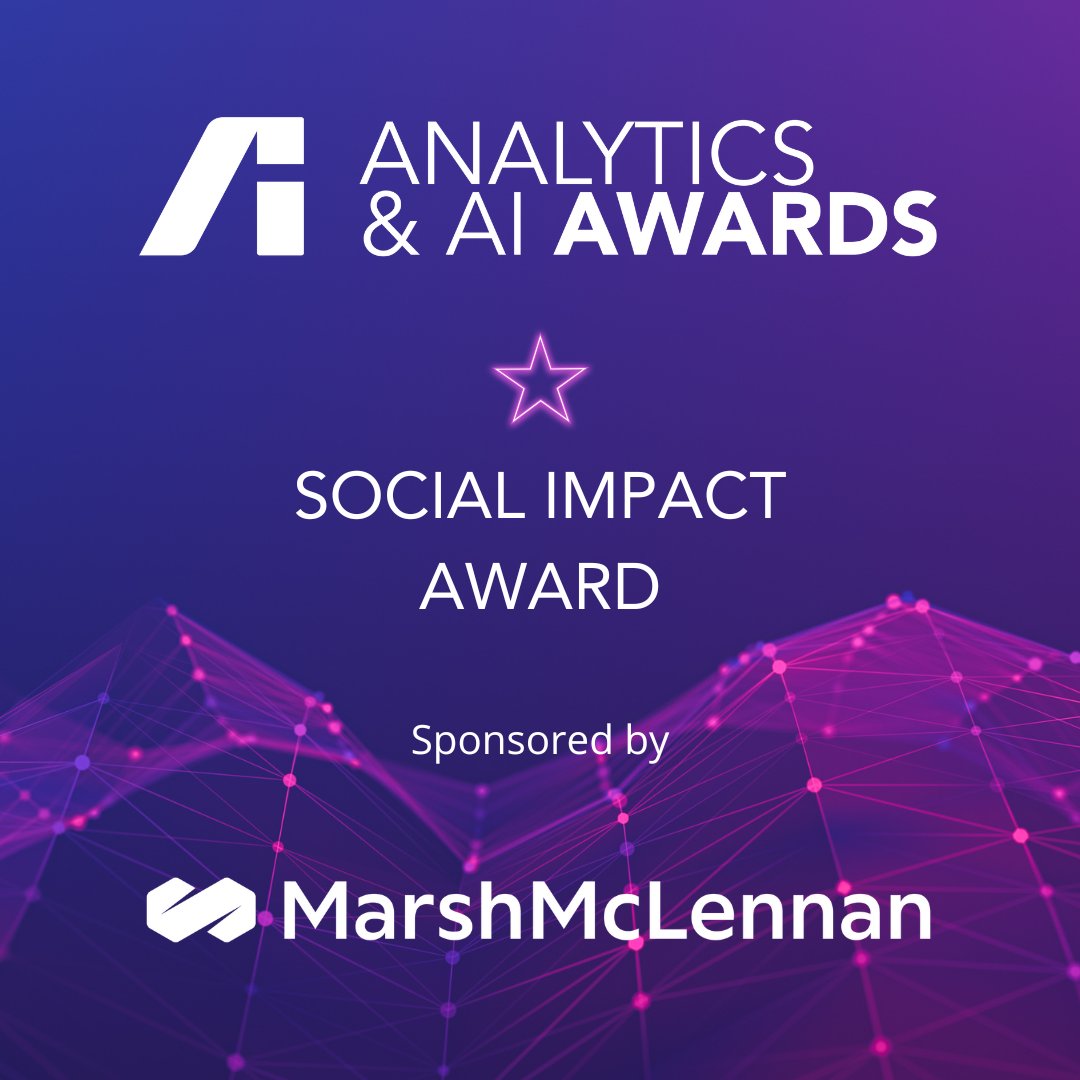 Announcing our Social Impact Award sponsored by @MarshMcLennan for this year's Analytics & AI Awards. Submit your application now: analyticsinstitute.org/event-calendar… #TheAnalyticsInstitute #AnalyticsAwards2024