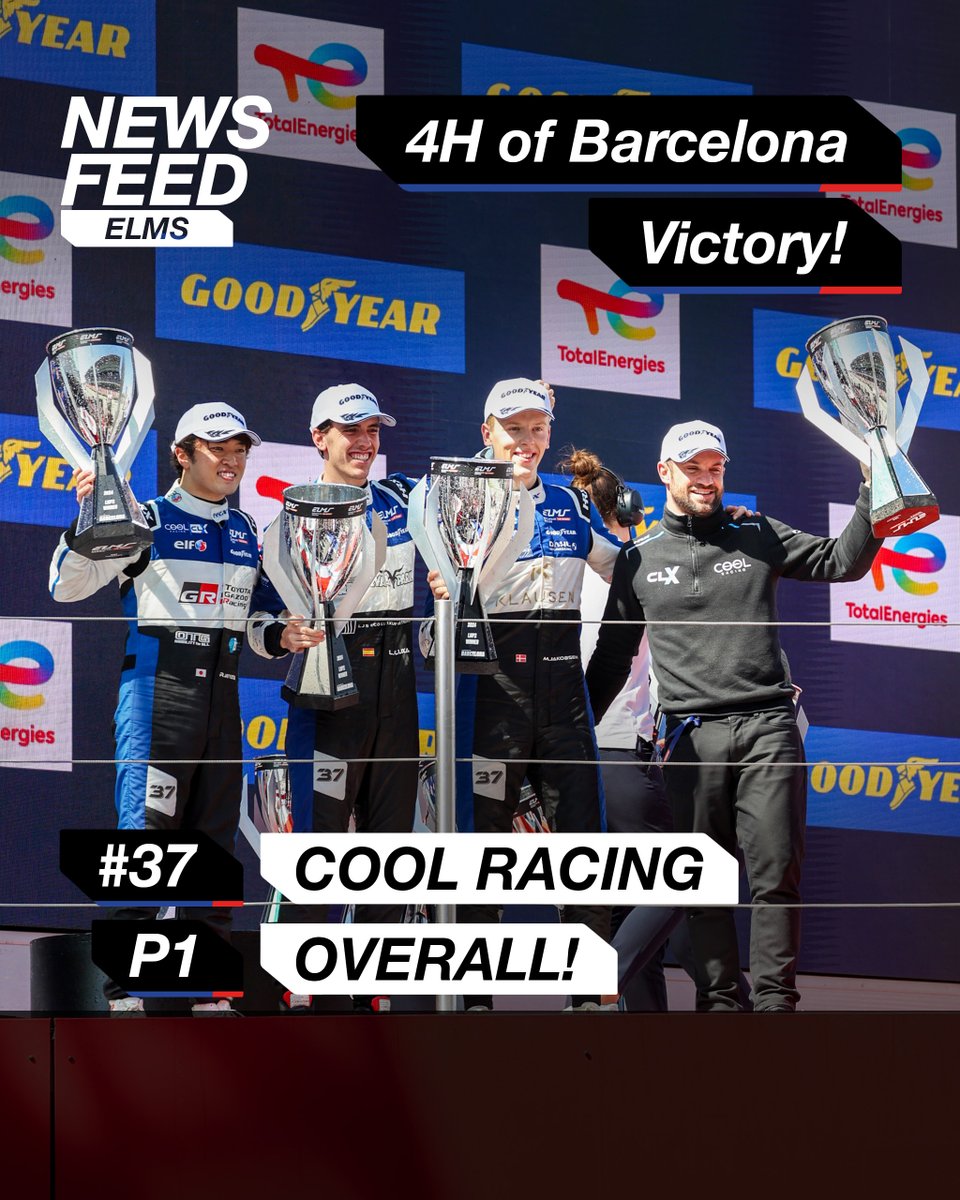 ✨ First round of the new #ELMS season, and a first overall win for @COOLRacing's #37 LMP2 crew! 🏆 What a way to get started! 🔥 #Elf #Endurance #4HBarcelona
