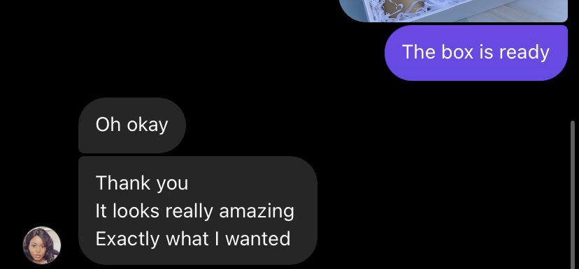 The package🤍🤎                           The review😊

You can have this recreated in your preferred color theme.
Kindly send a dm if you’d like to order!