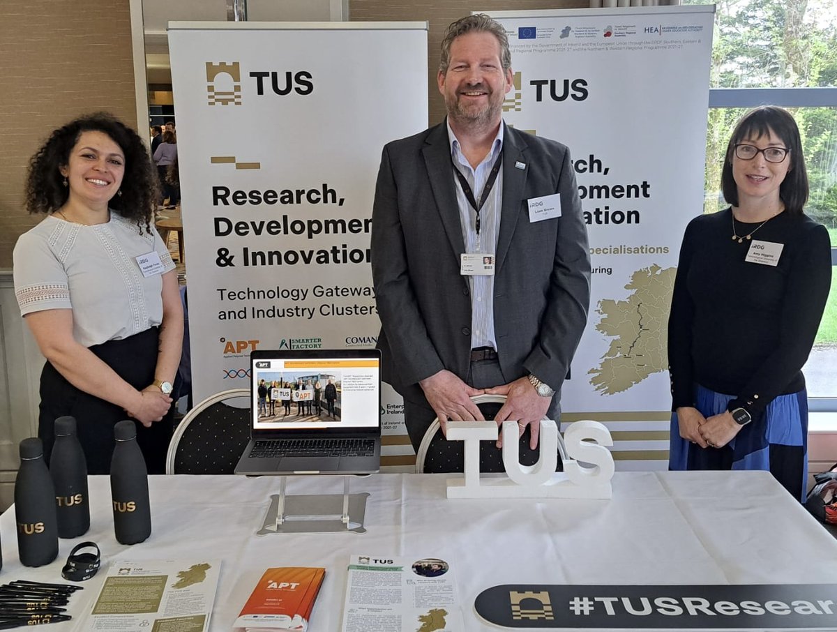 Today, our R&D team are highlighting the range of supports & opportunities available for industry across @TUS_ie during @irdggroup in Limerick. Including TUS RISE, which is designed to nurture & develop Irish enterprises across key smart specialisations. #EUinmyRegion