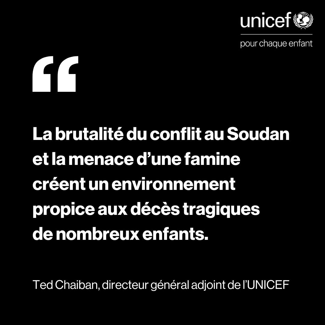 Après 1 an de conflit, les enfants du #Soudan 🇸🇩 sont au cœur d’une guerre atroce. Sans une action concertée urgente et des ressources supplémentaires, le pays risque une catastrophe générationnelle qui aura des conséquences majeures. fcld.ly/vu2rkkc @UNICEFSudan