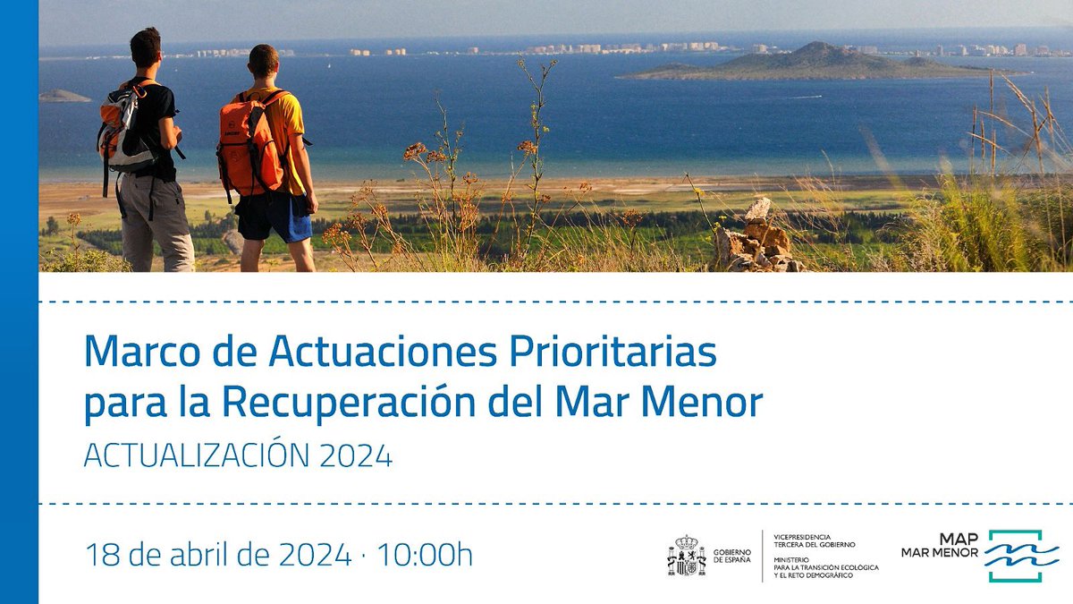 El @mitecogob cumple su compromiso de hacer un seguimiento exhaustivo de la marcha del MAP #MarMenor, informar de sus avances y estar en contacto directo con: ✅ Agentes socioeconómicos. ✅ Administraciones públicas. ✅ Universidades y entidades científicas. ✅ Sociedad.