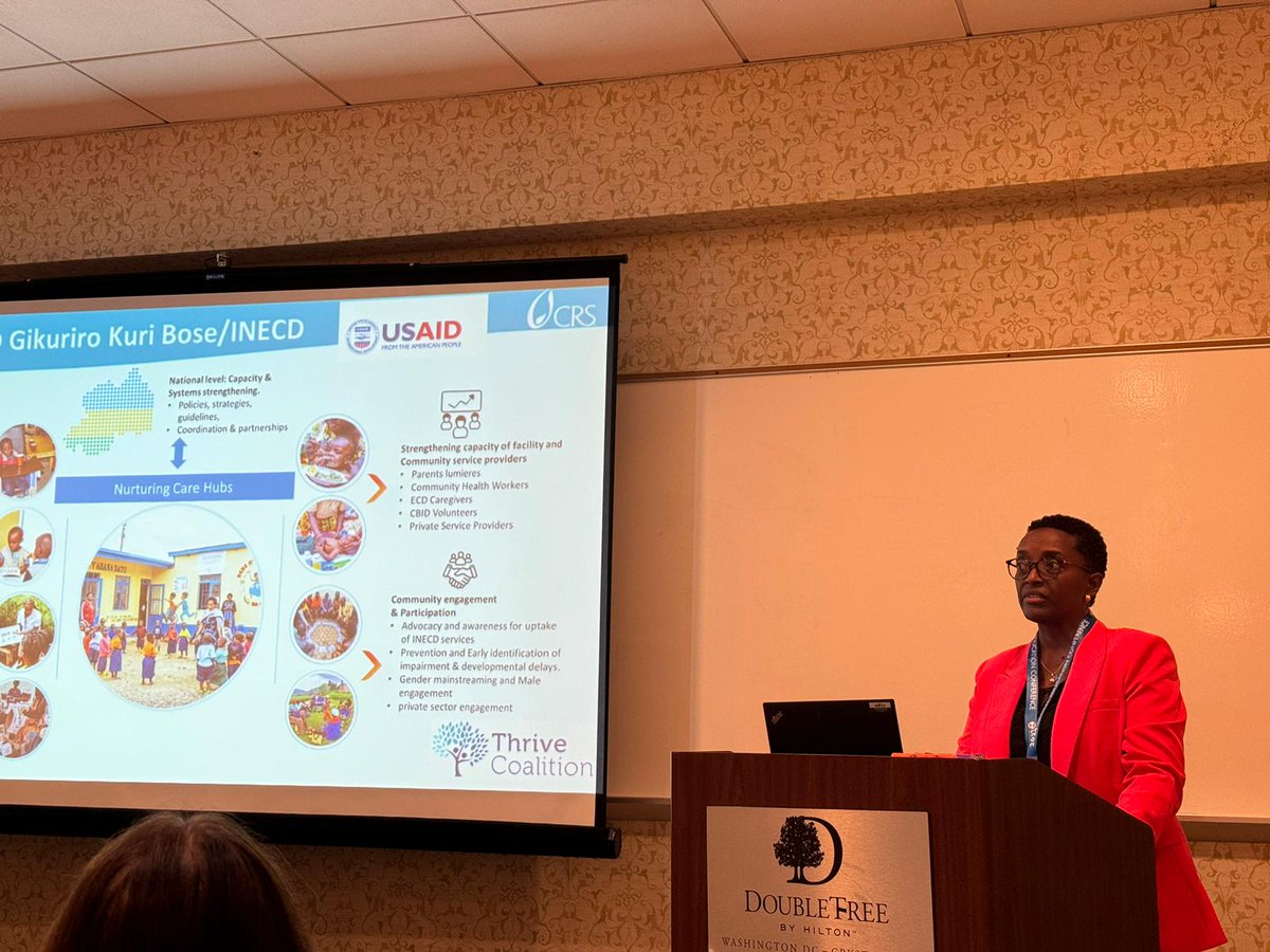 CrsRwanda's tweet photo. The Chief of Party for the USAID Gikuriro Kuri Bose program implemented by CRS and partners, @YvonneUmurungi attended the @USAID Global Education conference in Washington DC where she presented about the program's integrated approach in advancing Early Childhood Development. https://t.co/tvOwcILuIW
