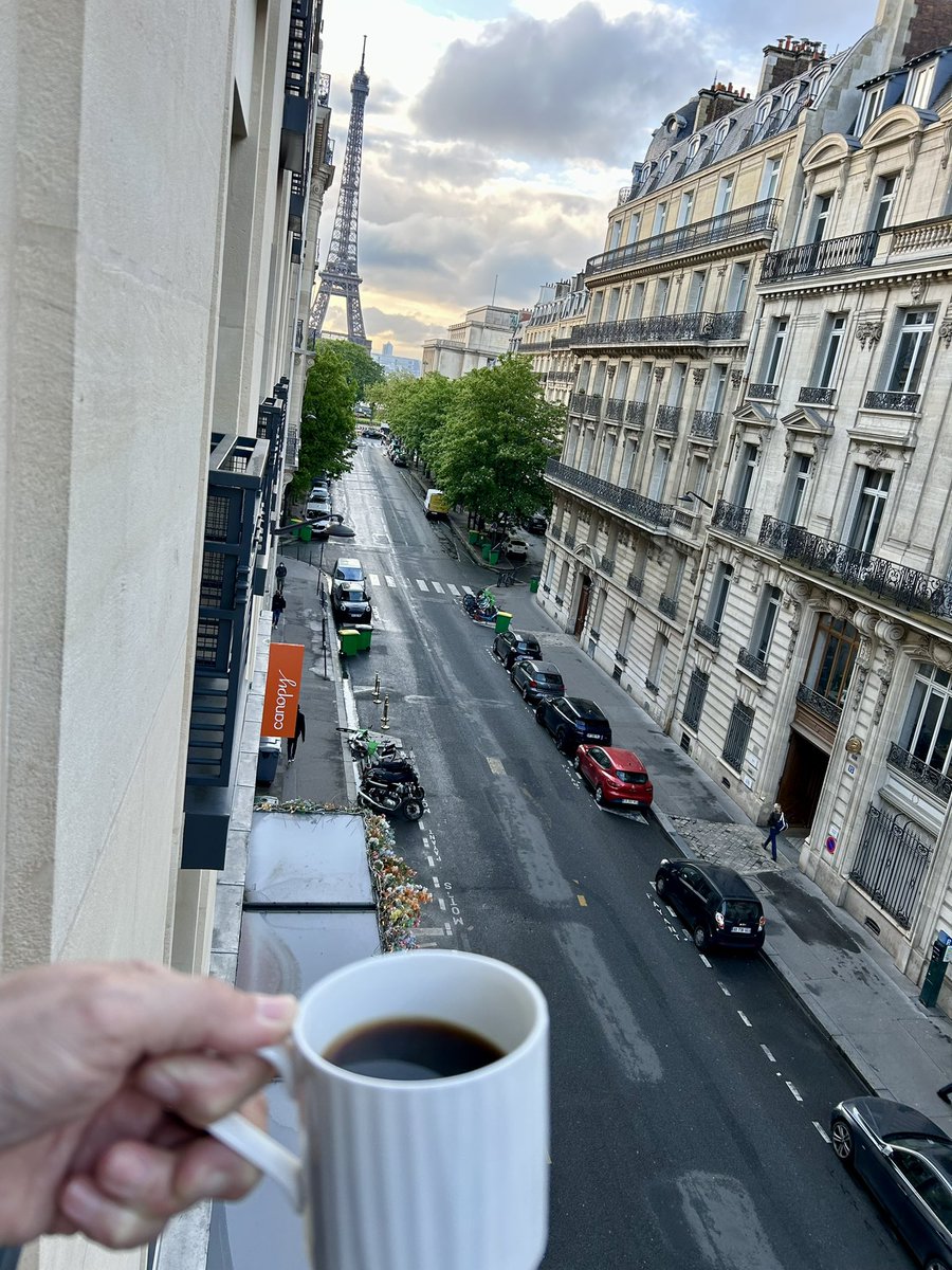 Good morning from Paris I could get used to this view from the hotel room every day #vacation #coffee #eifeltower #fun