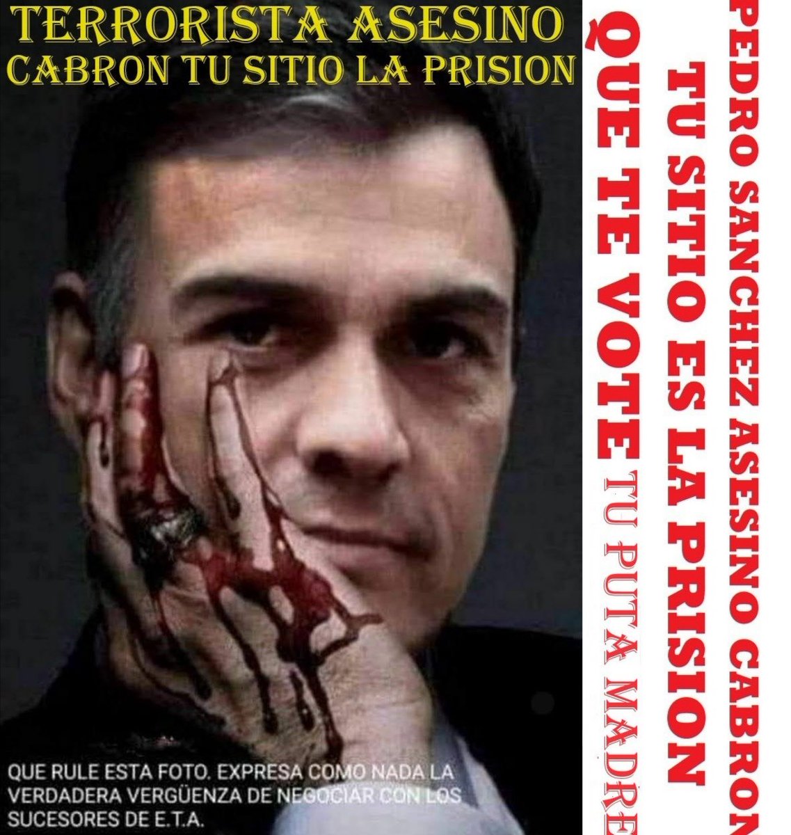 Un día más para este sátrapa, sanguinario golfo
#SanchezTraidor
#sanchezHDLGP
#Sanchezcriminal
#sanchezaPrision