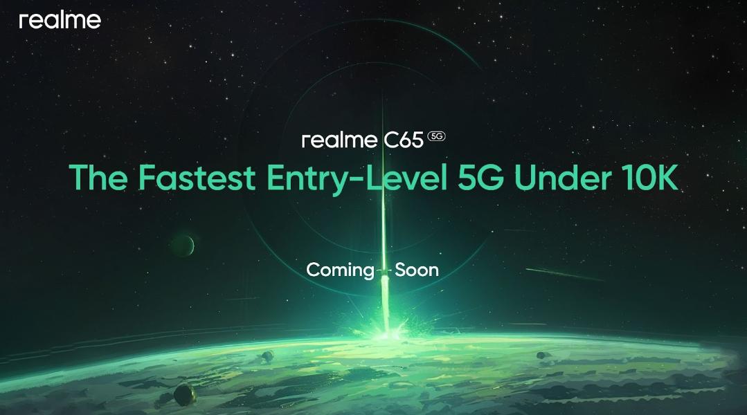 realme set to launch realme C65, the Fastest Entry-Level 5G Under 10K with Dimensity 6300, 120Hz, IP54 #realmeC65
