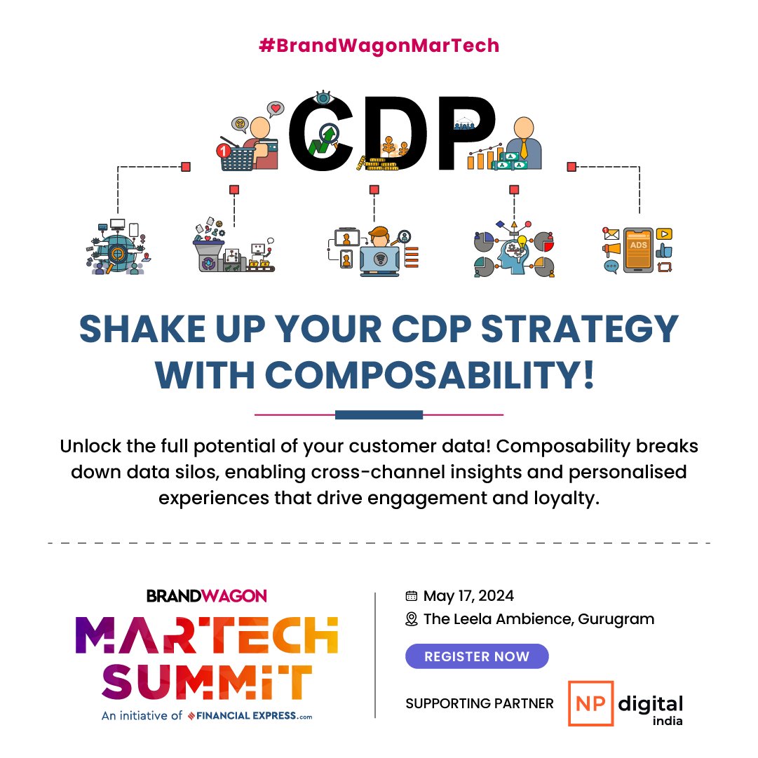 Ready to take your #CDP strategy to new heights? Embrace the power of Composability and revolutionize your approach to #customerdata management.

Join with us: shorturl.at/aquzK

#BrandWagonMarTech #Composability  #Personalization #DataManagement #DigitalTransformation
