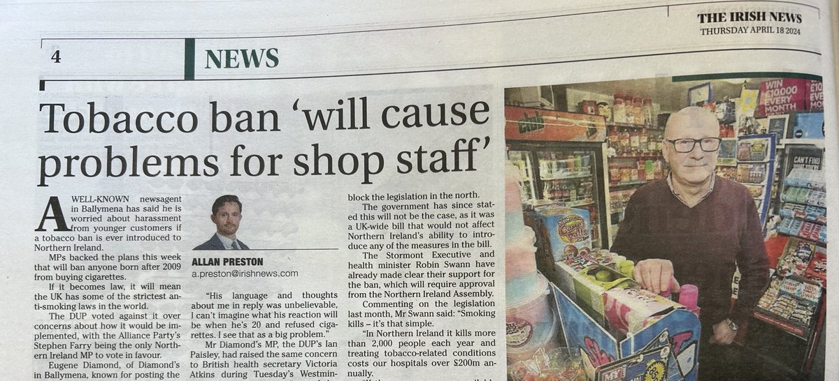 You just never know who’ll turn up in the morning newspapers …… I think if the government followed some other countries in educating on the dangers of smoking and showing young people the awful deaths from smoking it may be a bigger deterrent Banning may not be the answer 🤔