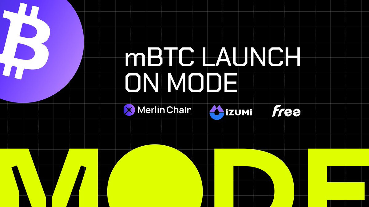 modenetwork's tweet photo. mBTC from Merlin is now live on Mode! 🟡

Get 3x Mode Points ❯❯

Users can now bridge mBTC from @MerlinLayer2 via @FreeLayer2, participate in liquidity pools on @izumi_Finance, and earn Mode, Merlin, and Izumi Points in one flow.

Dive in 🤿🫧↓ https://t.co/Zsz9vev5gR