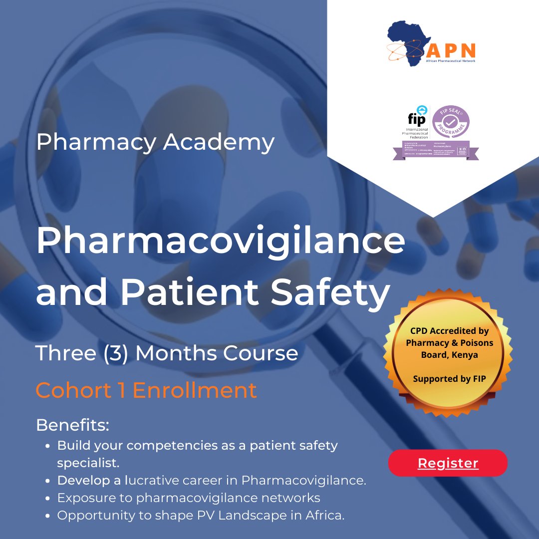 @AfricanPharmaN rolled out its new course, Pharmacovigilance and Patient Safety in March, 2024.
In today's world, #PatientHarm due to #UnsafeCare is a large and growing global public health challenge and is one of the leading causes of death and disability.