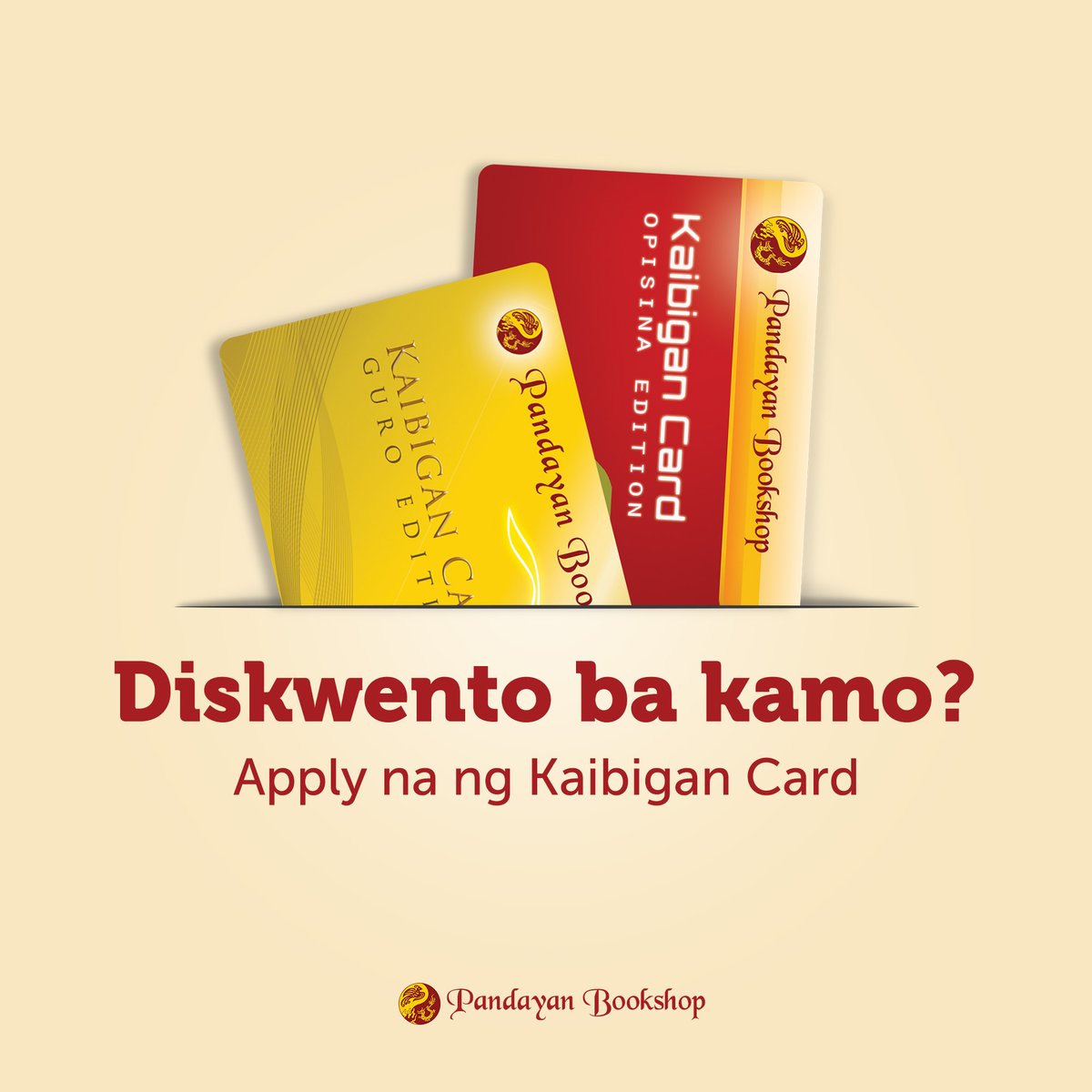 pandayancomph's tweet photo. Mabuhay! Ang guro at opisina edition ay mayroong 5% discount na talaga namang malaking savings para sa inyo. Ano pang hinihintay ninyo punta na sa pinakamalapit na Pandayan Bookshop branch sa inyong lugar.

#KaibiganCardGuroEdition
#KaibiganCardOpisinaEdition https://t.co/2IBNTLvSGM
