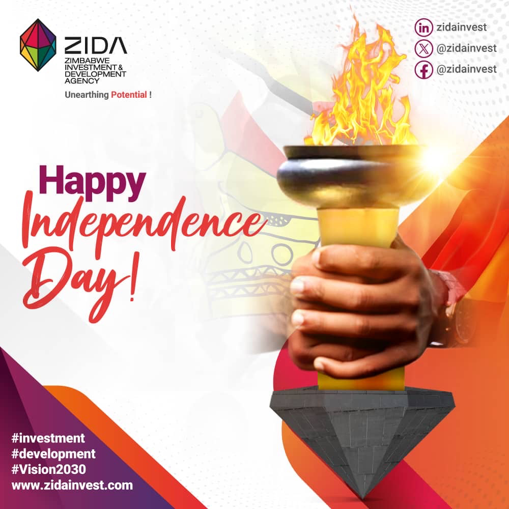 Happy Independence Day, Zimbabwe!
Let us reflect on our journey, honour our heroes, and invest in a brighter future together! 
#ZimbabweIndependence #InvestInZimbabwe 🇿🇼