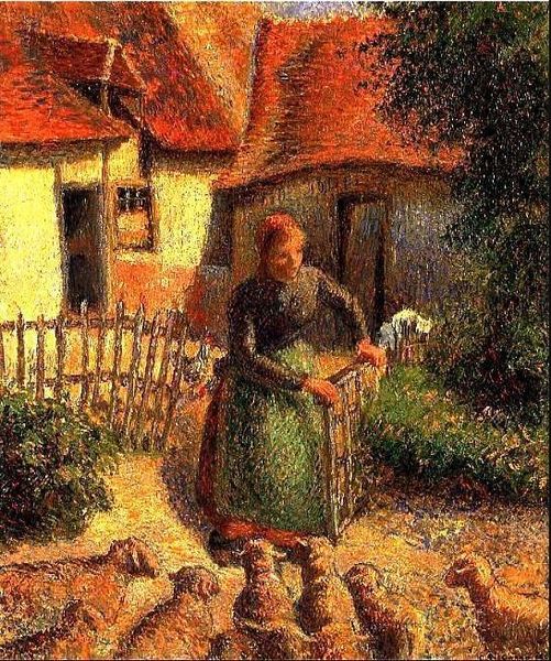 Camille Pissarro - 'Shepherdess bringing in sheep', 1886.
utopianrapport